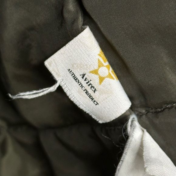 Avirex Insulated Parka Spell Out Military Green Jacket Size S - Picture 6 of 6